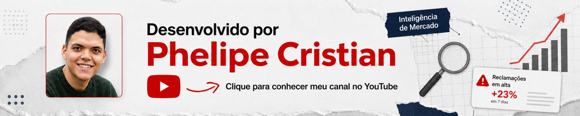 Desenvolvido por Phelipe Cristian. Clique para conhecer o canal no YouTube.
